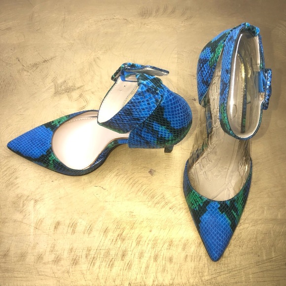 JESSICA SIMPSON COMBO BUCKLE HEELS - Picture 8 of 8